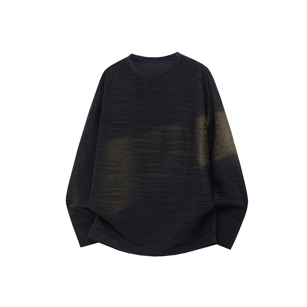 Unisex Oversize Wellenstruktur-Sweatshirt mit Rundhalsausschnitt Drune