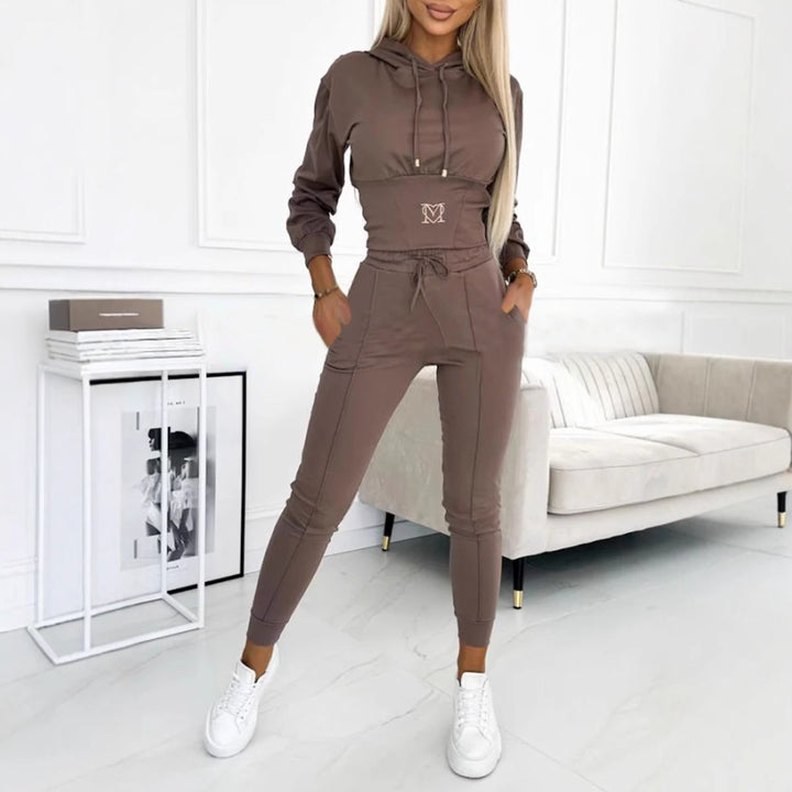 Femme Stylisches Sportliches Trainingsanzug Set Drune