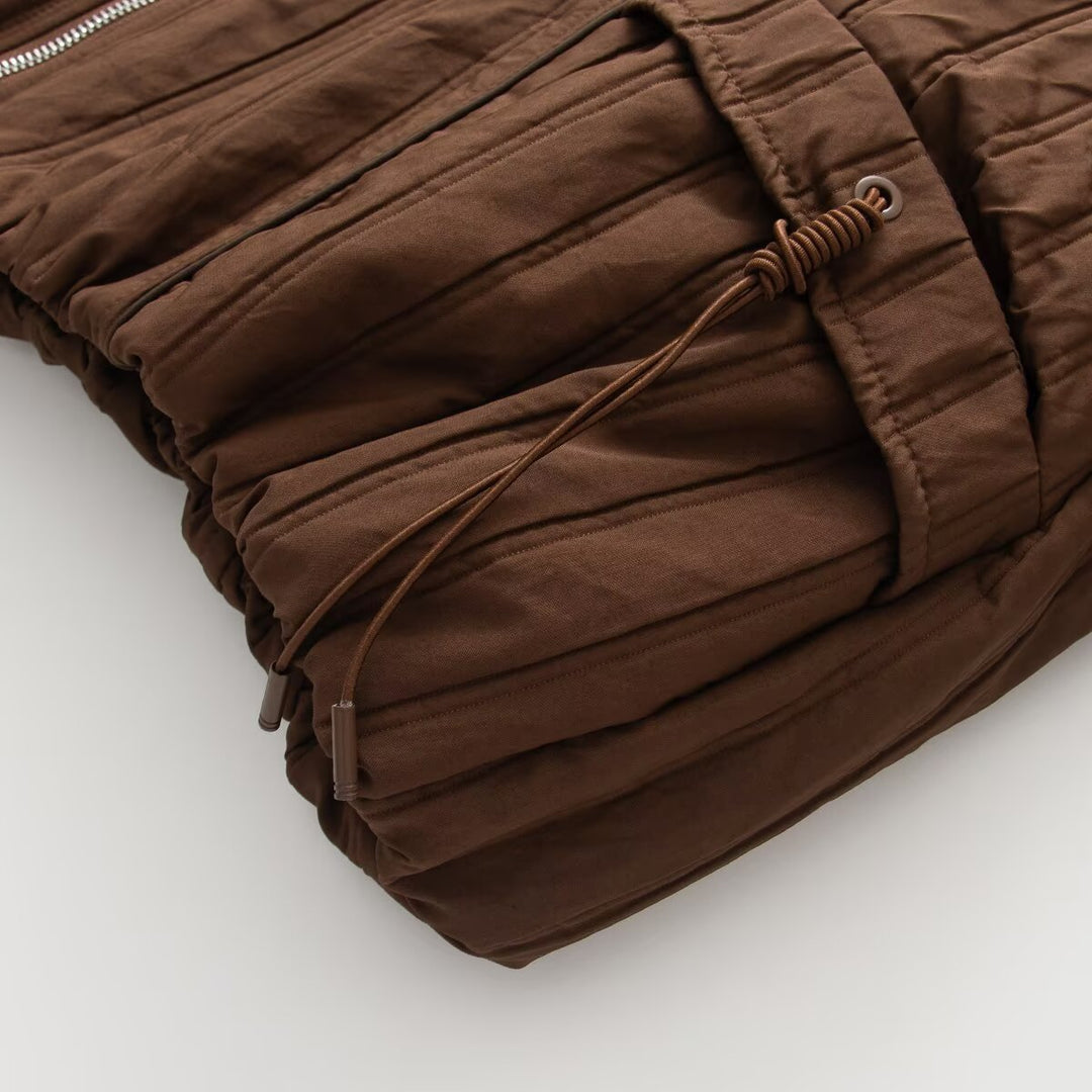 Damen Steppjacke mit Kapuze, Tunnelzug und weitem Schnitt Drune