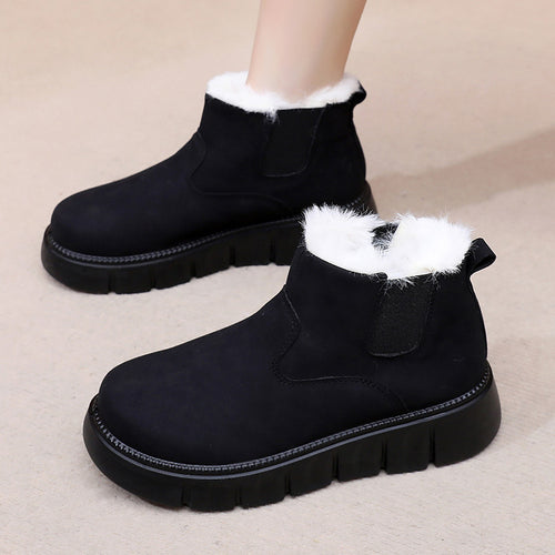 Damen Warme und stilvolle Stiefeletten mit rutschfester Sohle Drune
