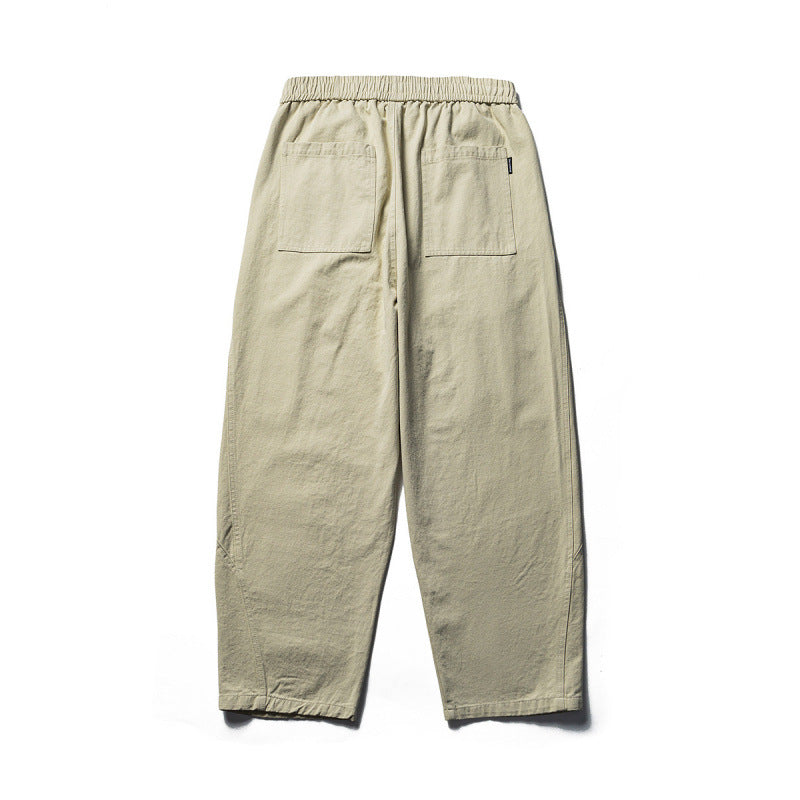 Herren Leichte Loose‑Fit Leinen‑Baumwoll‑Freizeithose mit elastischem Bund, Kordelzug und Utility‑Taschen Drune
