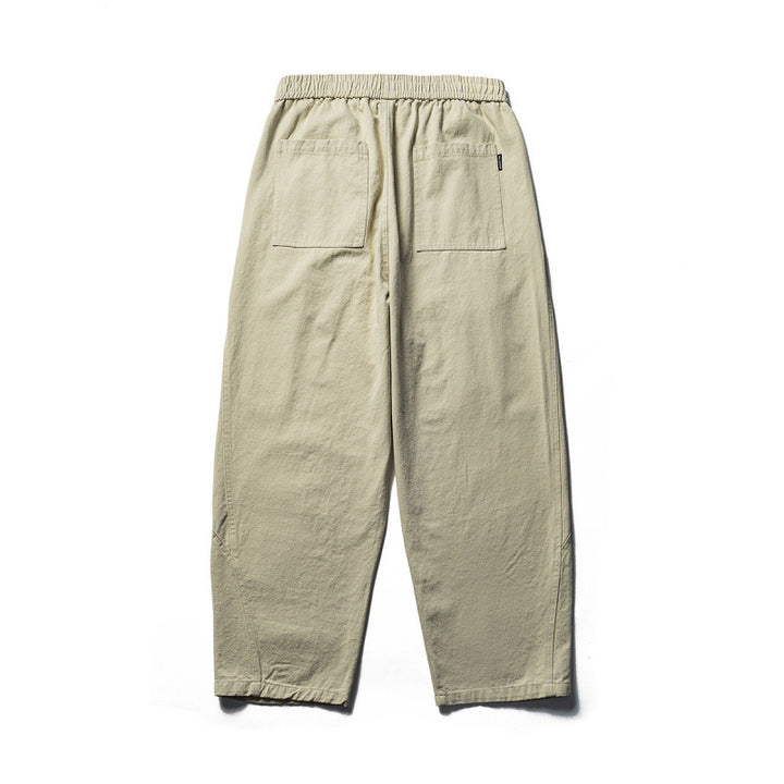 Herren Leichte Loose‑Fit Leinen‑Baumwoll‑Freizeithose mit elastischem Bund, Kordelzug und Utility‑Taschen Drune