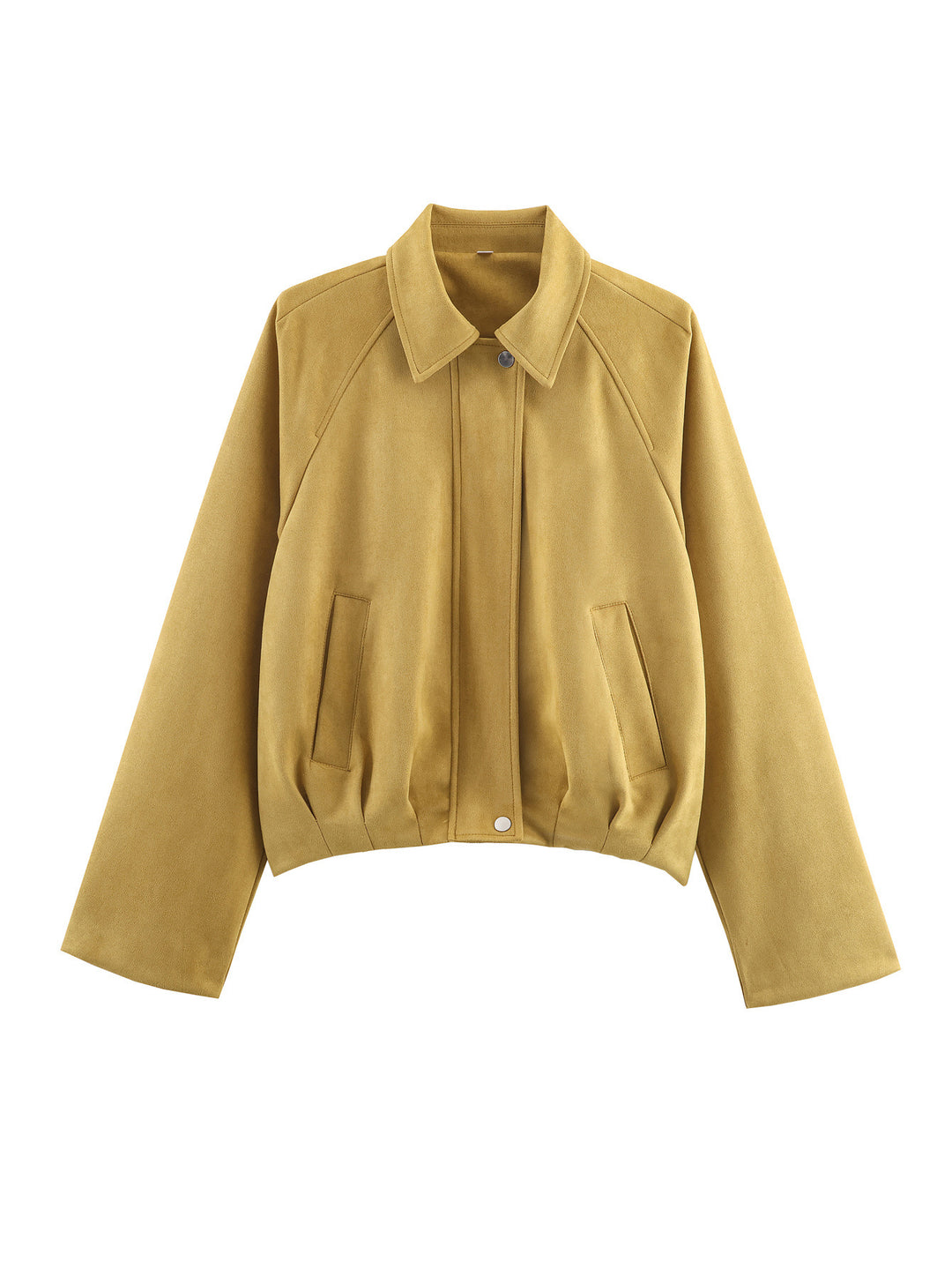 Damen Blousonjacke in Velours‑Optik mit Raglanärmeln und tailliertem Saum Drune