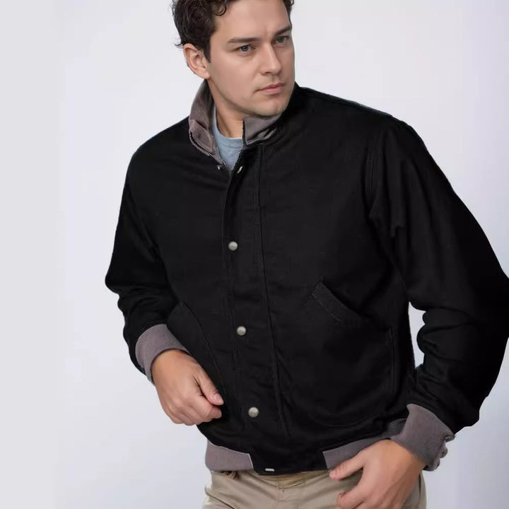 Herren lässige Freizeitjacke mit funktionalen Taschen und modernem Kragen Drune