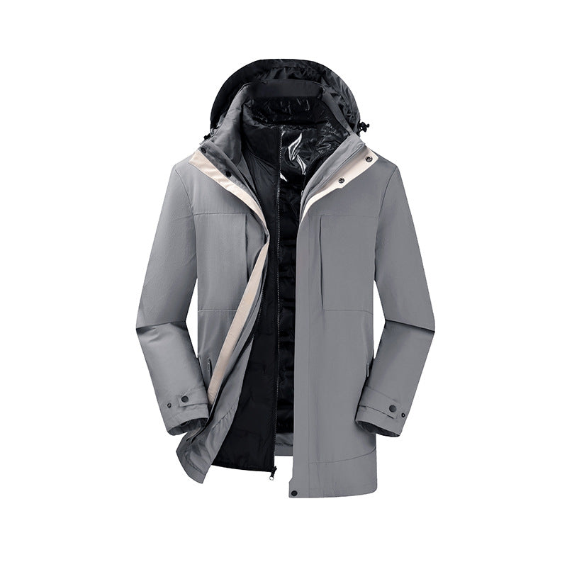 Herren Zweiteiliger Parka mit herausnehmbarer Stepp-Innenjacke und verstellbarer Kapuze Drune
