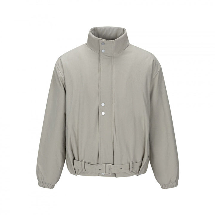 Herren Kurze technische Blousonjacke mit hohem Stehkragen, Taillengürtel und elastischen Bündchen Drune