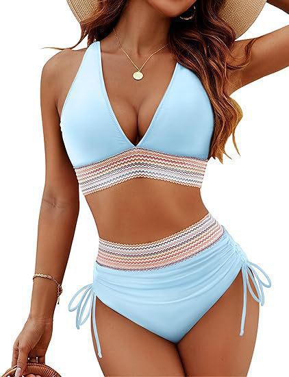 Damen Hochtaillierter Bikini mit raffiniertem Wickel-Design Drune