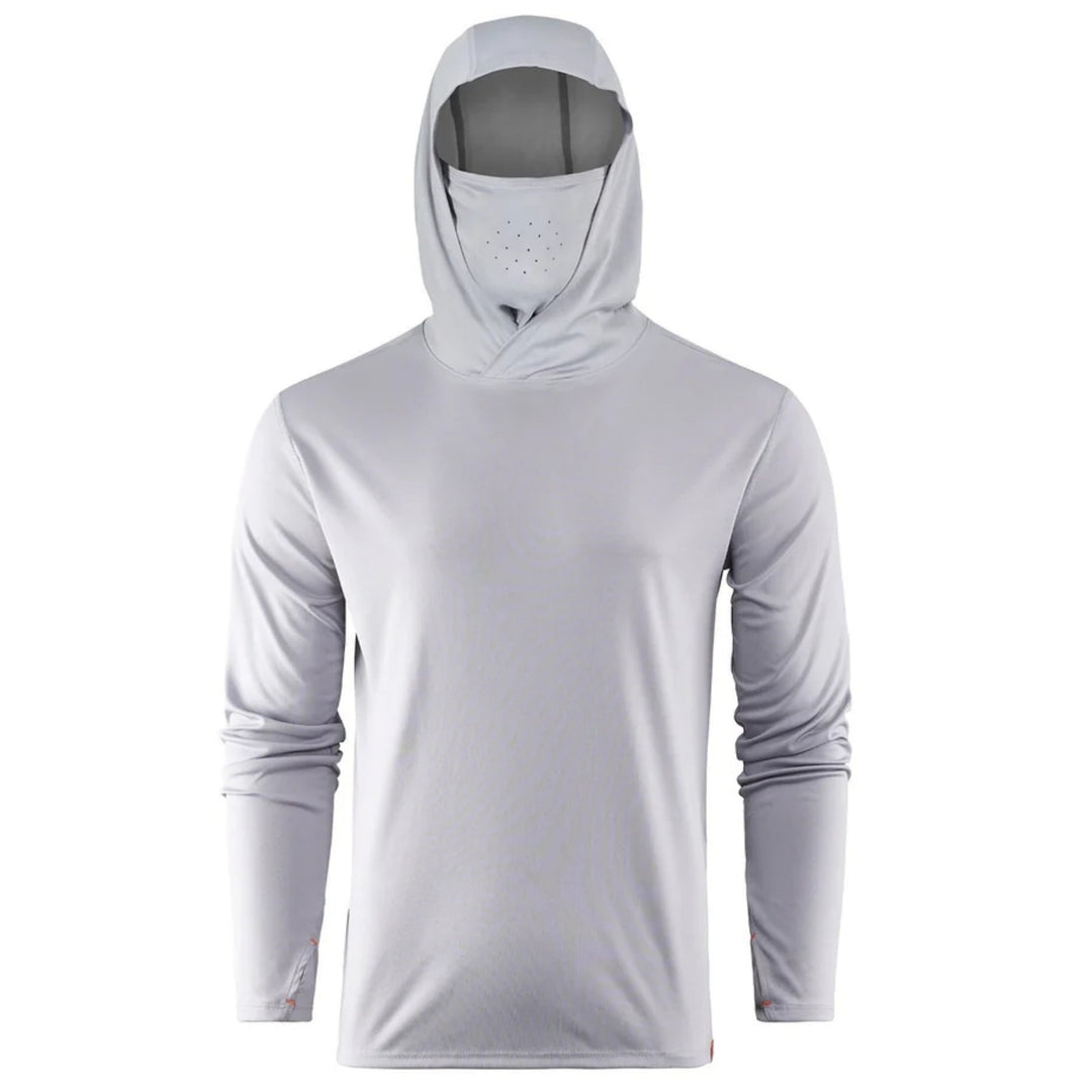 Herren Funktionales Langarm-Hoodie mit integriertem Gesichtsschutz