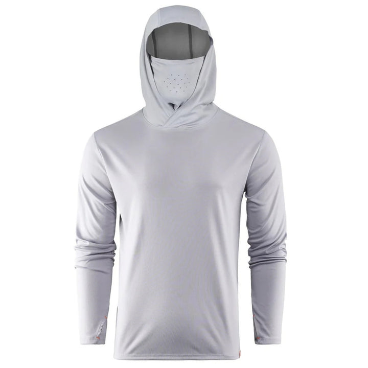 Herren Funktionales Langarm-Hoodie mit integriertem Gesichtsschutz