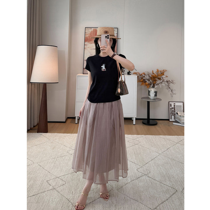Damen Eleganter und fließender Midirock Drune