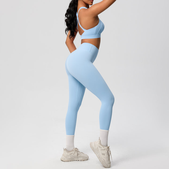 Damen Sport-BH und hochleistungs Leggings Set mit atmungsaktivem Design Drune