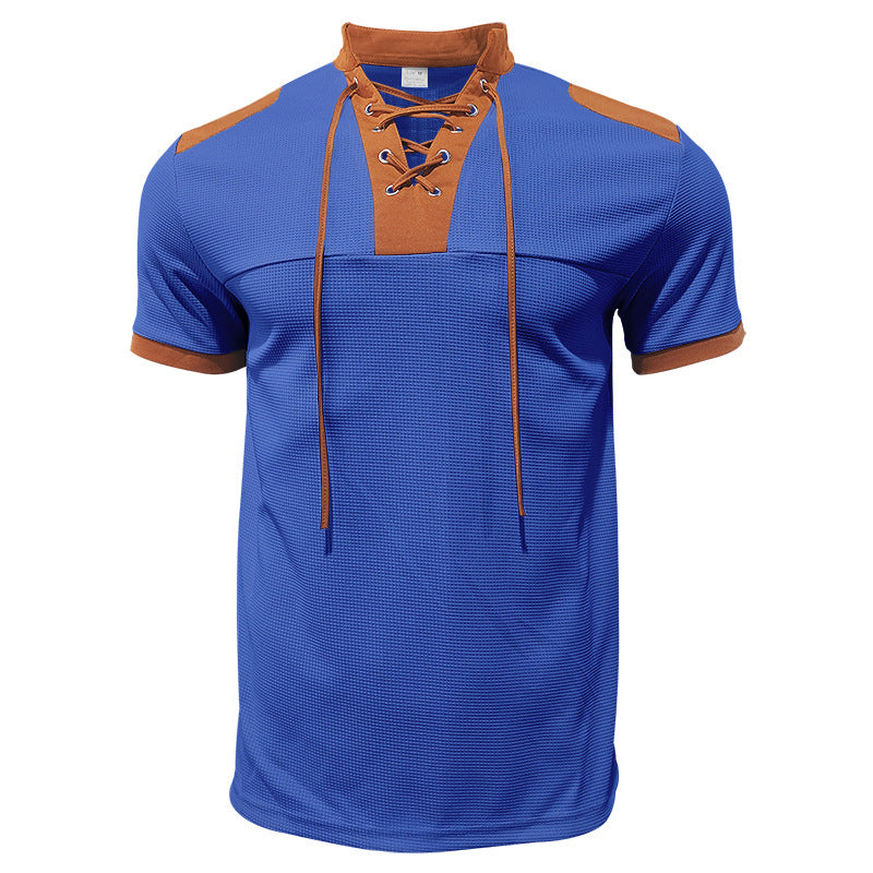 Herren sportliches Kurzarm-Shirt mit modischem Latz Drune