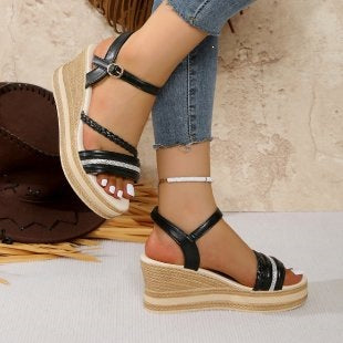 Damen Wedge-Sandalen mit elegantem Riemendesign Drune