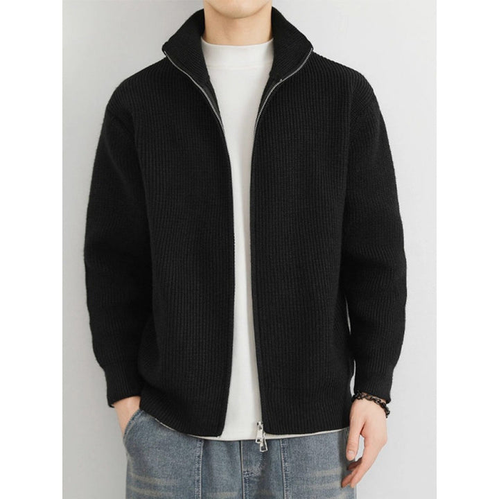 Herren Strickjacke mit Stehkragen und Reißverschluss Drune