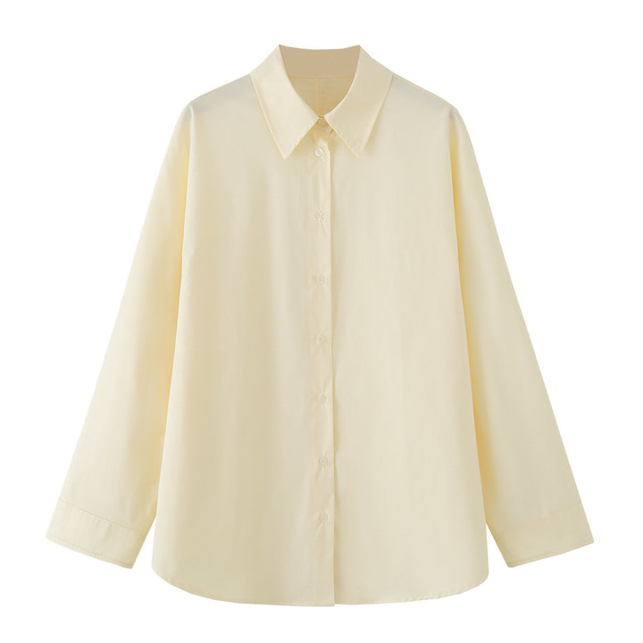 Damen Oversize-Hemdbluse mit Kentkragen und verdeckter Knopfleiste Drune