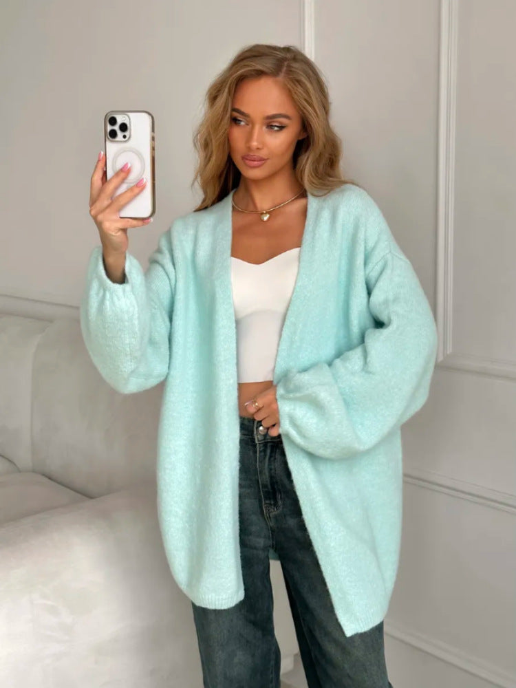 Damen Flauschiger Oversized Cardigan Drune