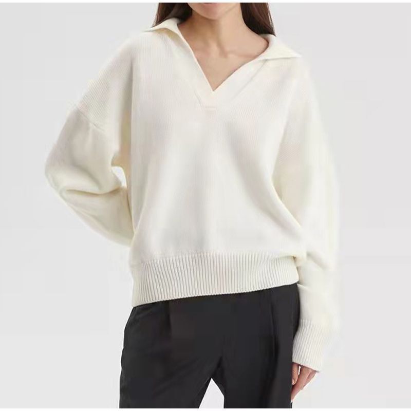 Damen feiner Strickpullover mit strukturiertem Gewebe Drune