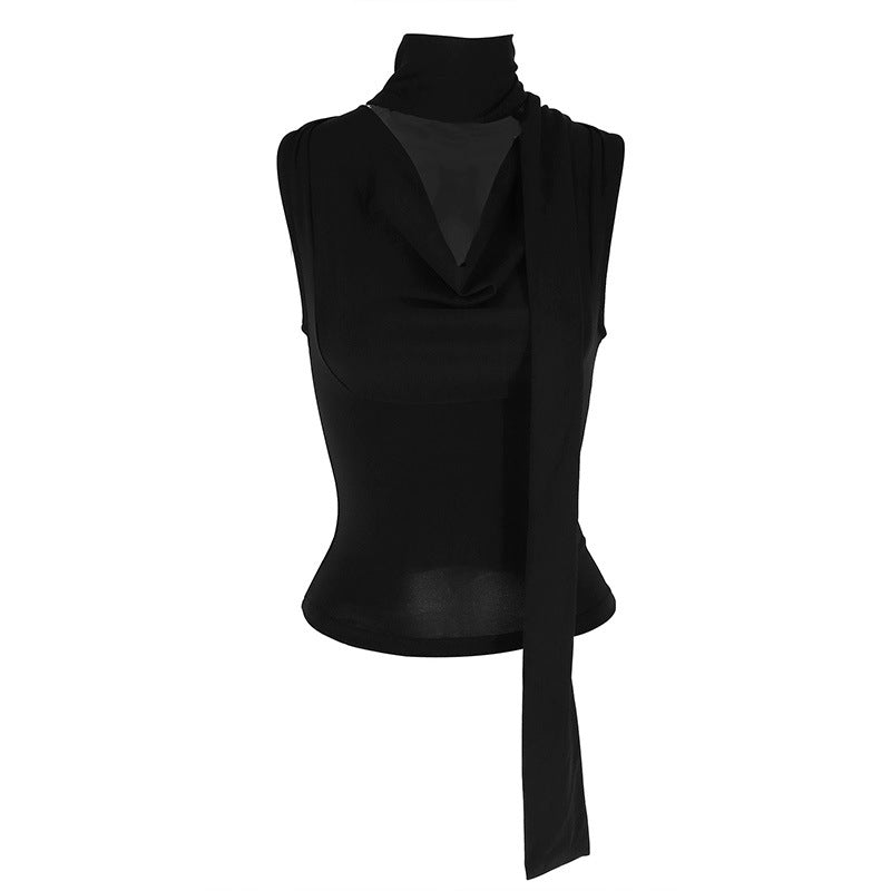 Damen Elegantes Oberteil mit modischem Schal-Design Drune