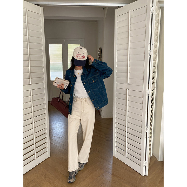 Damen lässige Denimjacke im Oversized-Stil Drune