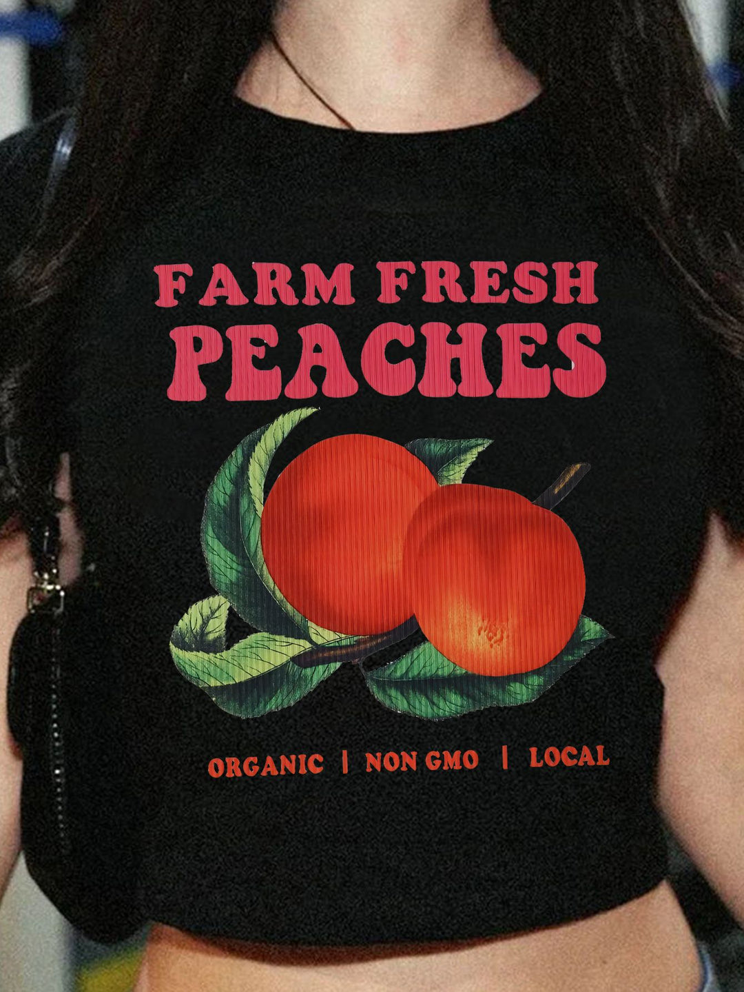 Damen Crop-T-Shirt mit inspirierendem Statementdruck Drune