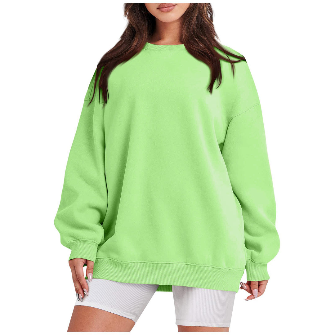 Damen nan Longline-College-Sweatshirt mit geripptem Saum, Raglanärmeln und angerauter Innenseite Drune