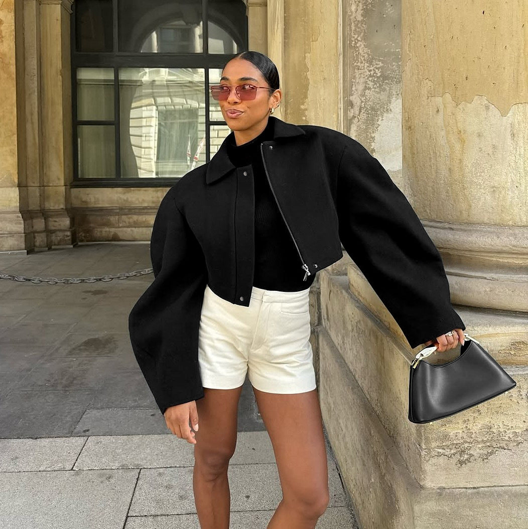 Damen Oversized Cropped-Jacke mit innovativem Schnitt Drune