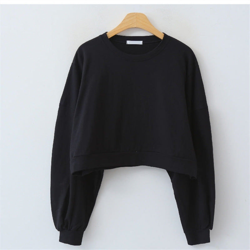 Damen cropped Pullover mit Ballonärmeln Drune
