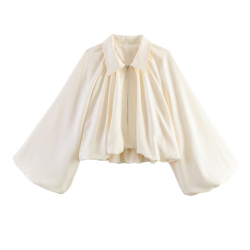 Damen Kurze Cape-Jacke mit weitem Fledermausärmel und geraffter Passe Drune