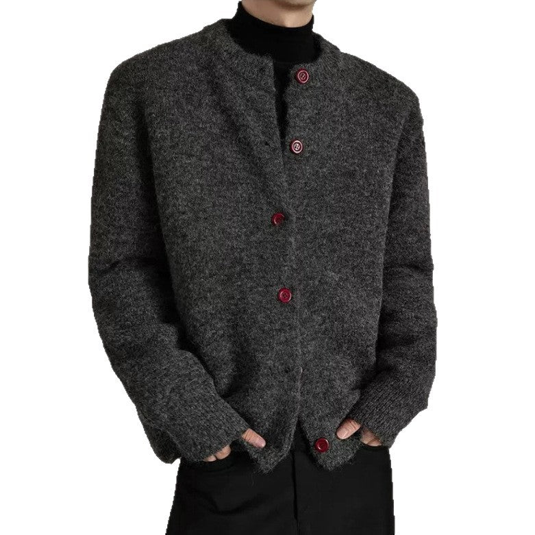 Herren Lockere Strickjacke mit Knöpfen Drune