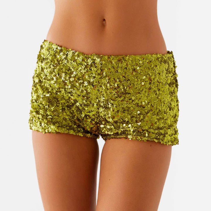 Damen Glitzernde Shorts mit angesagtem Schnitt und elastischem Bund Drune