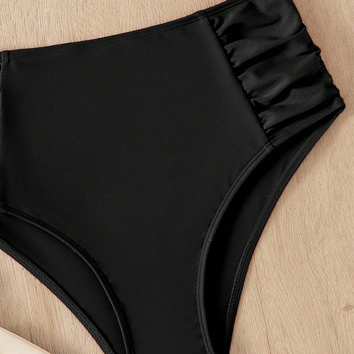 Damen Hohe Taille Bikinihose mit Rüschendesign Drune