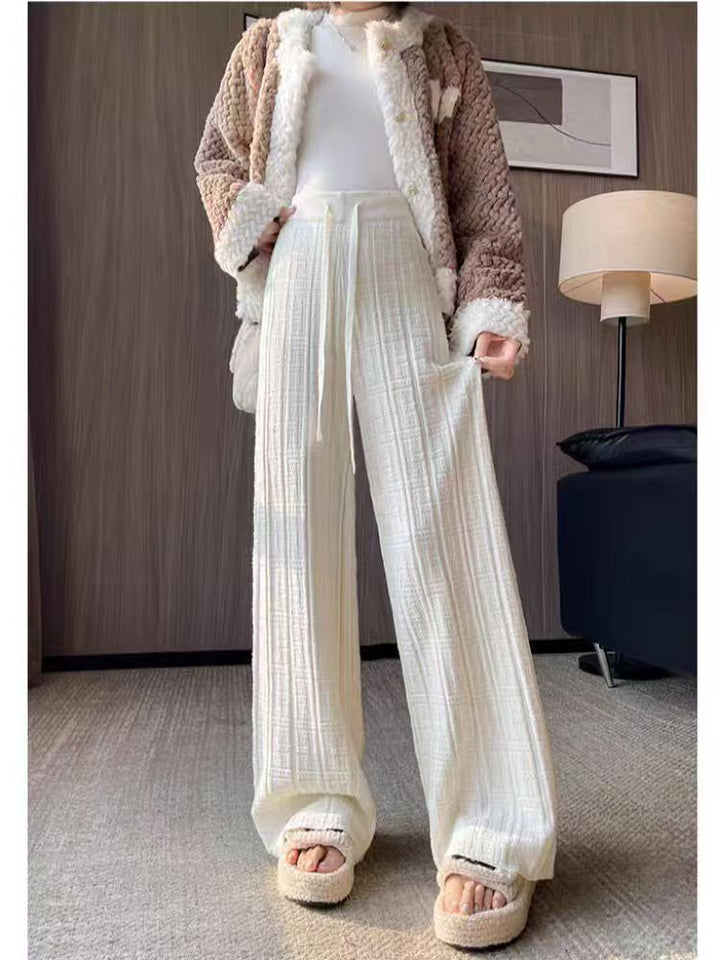 Damen Weite Sommerhose mit elastischem Bund und festem Streifenmuster Drune
