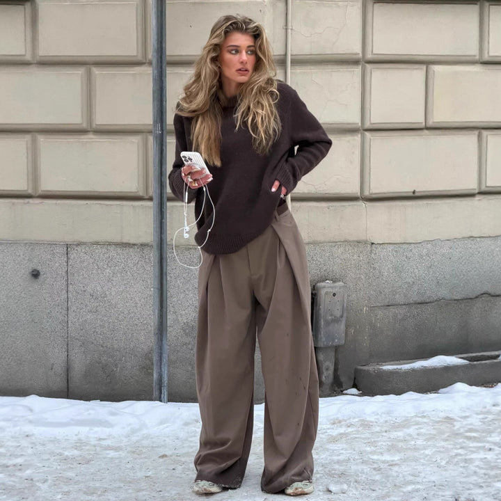 Damen Hochtaillierte, legere Hosen Drune