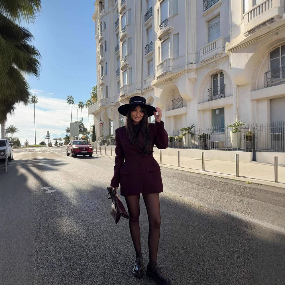 Damen Oversized Blazer aus hochwertigem Stoff mit modernen Taschen Drune