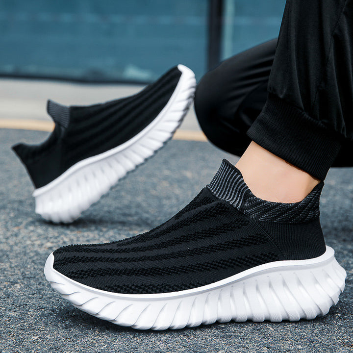 Unisex nan nahtloser Strick-Schlupf-Sneaker mit elastischem Sockenkragen und profiliertem Dämpfungssohlenprofil Drune