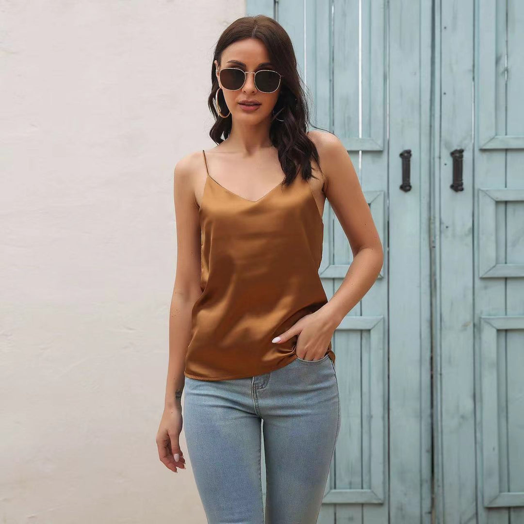 Damen Seidenshirt mit schmalen Trägern Drune
