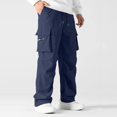 Herren weite Utility-Cargohose mit Tunnelzugbund, Knieabnähern und Multifachtaschen Drune