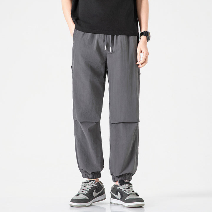 Herren Nylon-Mix Relaxed-Jogger mit elastischem Komfortbund, verdeckten Reißverschlusstaschen und geripptem Knöchelabschluss Drune