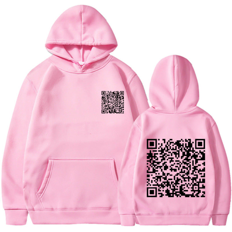 Damen Sportlicher Kapuzenpullover mit QR-Code Drune