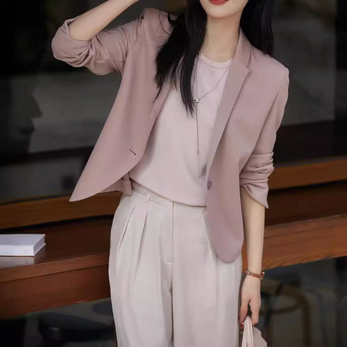 Damen Taillierter Ein-Knopf-Blazer aus leichtem Crepe mit geschwungener Saumlinie Drune