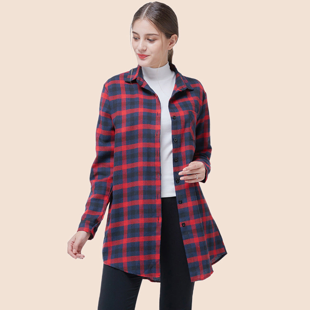 Damen Lässige Karo-Hemdbluse Drune