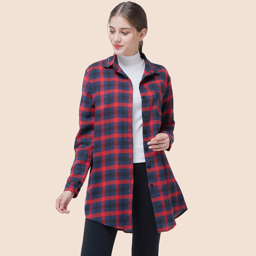 Damen Lässige Karo-Hemdbluse Drune