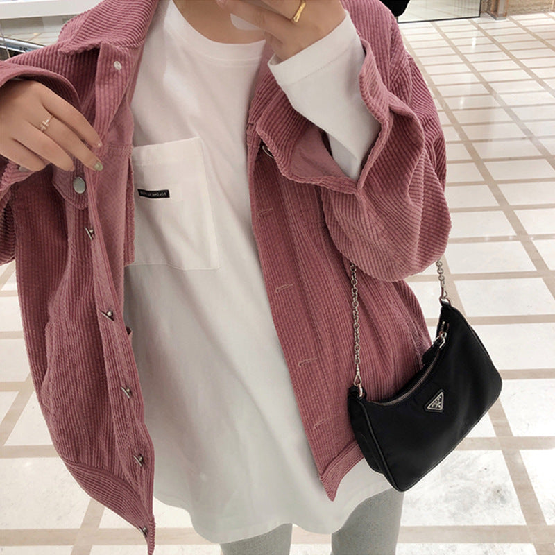 Damen lässiges Longsleeve-Shirt mit Tasche Drune