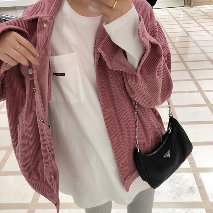 Damen lässiges Longsleeve-Shirt mit Tasche Drune