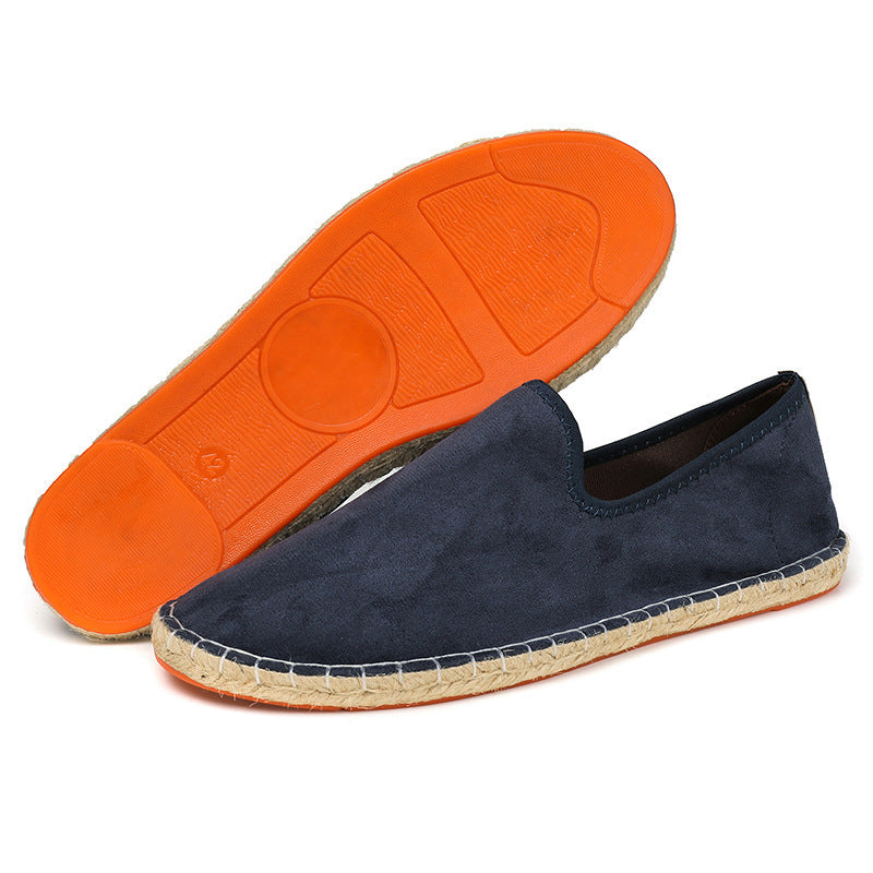 Herren Espadrilles aus Veloursleder mit geflochtener Juteborte und rutschfester Gummilaufsohle Drune