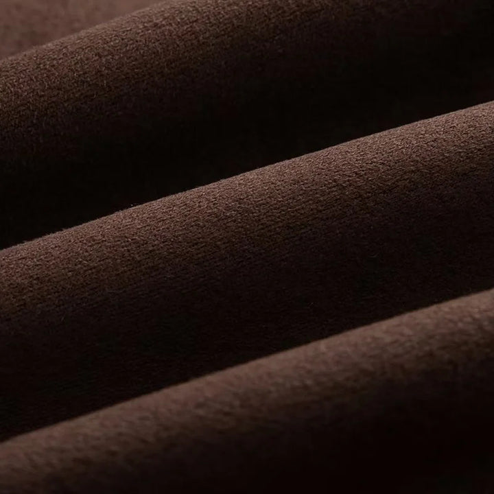 Damen nan kurzer Veloursoptik-Mantel mit Schalkragen, Bindegürtel und Eingrifftaschen Drune