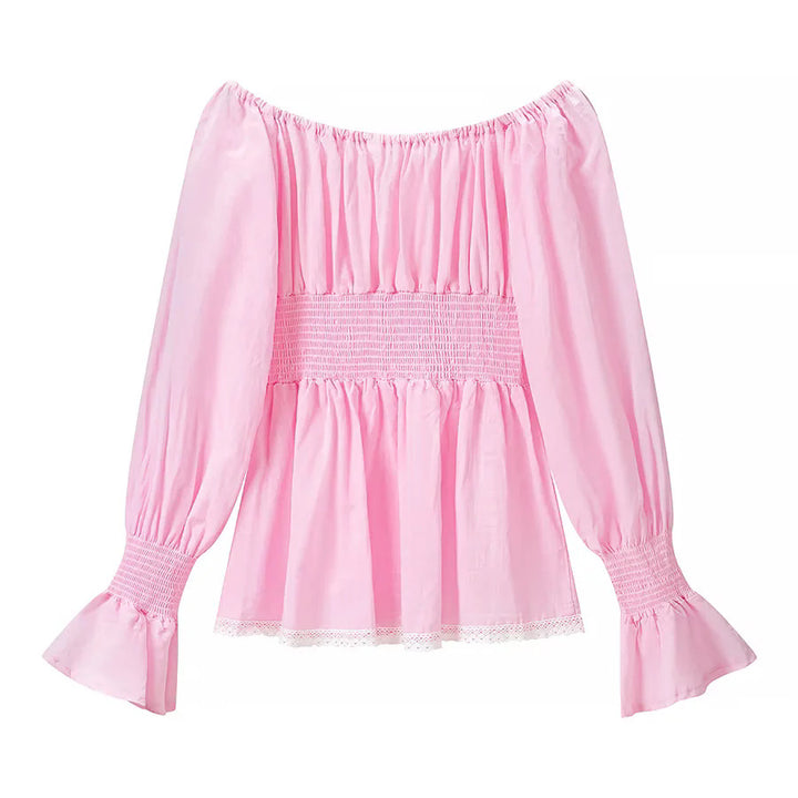 Damen nan zweiteiliges schulterfreies Schlafanzug-Set mit Spitzenbesatz, Herzknopf-Leiste und elastischer Shorts-Bund Drune
