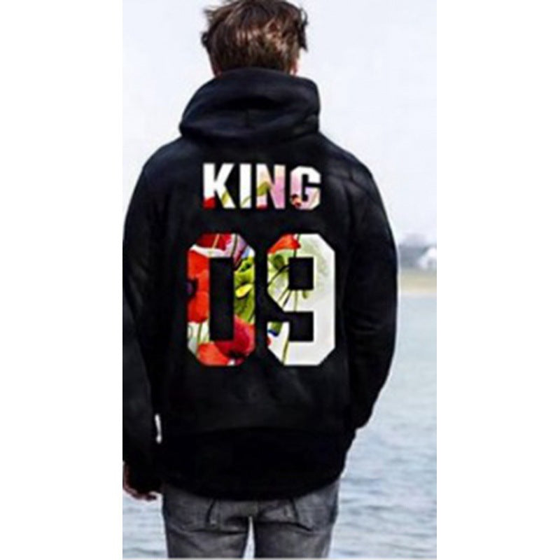 Damen Motiv Hoodie mit floralem Design und Kapuze Drune
