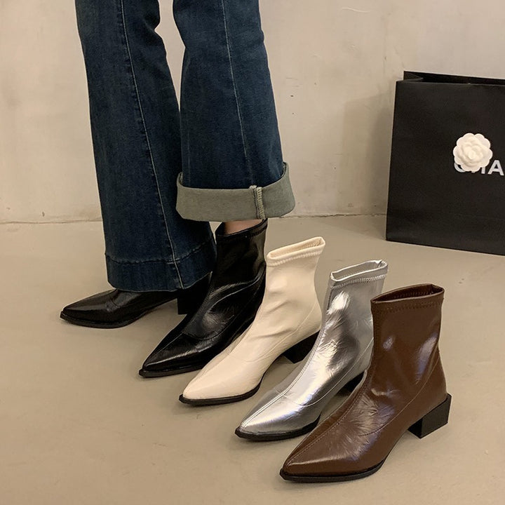 Damen Modische und elegante Stiefeletten Drune
