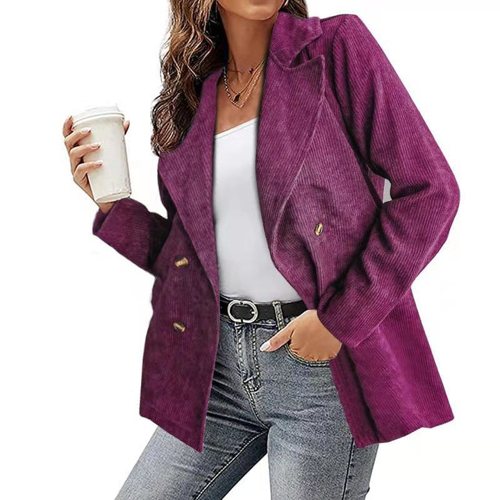 Damen Modernes Cordblazer mit lässigem Schnitt und praktischen Taschen Drune